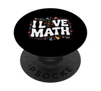 Diseño de cálculo de álgebra geométrica I Love Math Pi PopSockets PopGrip Adhesivo