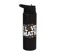 Diseño de cálculo de álgebra geométrica I Love Math Pi Stainless Steel Insulated Water Bottle