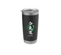 Diseño de caligrafía de artes marciales de Aikido Japón Vaso térmico de acero inoxidable de doble pared