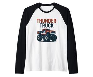 Diseño de camión Monstruo de camión Trueno Camiseta Manga Raglan