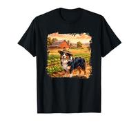 Diseño de Campo Rural de Perro Pastor Australiano Camiseta