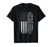 Diseño de cáncer de cerebro Bandera americana Conciencia sobre el tumor cerebral Camiseta