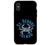 Diseño de cangrejo azul de St. George Island Florida Carcasa para iPhone X/XS