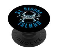 Diseño de cangrejo azul de St. George Island Florida PopSockets PopGrip Adhesivo