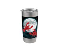 Diseño de cangrejo bajo la luna llena cielo nocturno Vaso térmico de acero inoxidable de doble pared