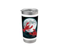 Diseño de cangrejo bajo la luna llena cielo nocturno Vaso térmico de acero inoxidable de doble pared