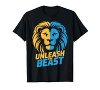 Diseño de Cara Dividida de león de Unleash The Beast Camiseta