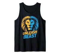 Diseño de Cara Dividida de león de Unleash The Beast Camiseta sin Mangas
