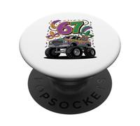 Diseño de Carnaval de Mardi Gras Monster Car Truck 67 PopSockets PopGrip Adhesivo