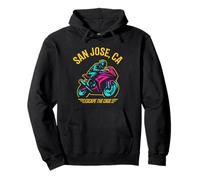 Diseño de carreras de motocicleta de San José California Sport Bike Sudadera con Capucha