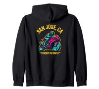 Diseño de carreras de motocicleta de San José California Sport Bike Sudadera con Capucha