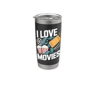 Diseño de carrete de película I Love Movies Vaso térmico de acero inoxidable de doble pared