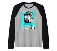 Diseño de Carril gráfico Floral de Tokio Cyberpunk Camiseta Manga Raglan
