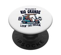 Diseño de carrito de golf de la aldea de Río Grande PopSockets PopGrip Adhesivo