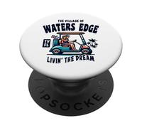 Diseño de carrito de golf The Village of Waters Edge PopSockets PopGrip Adhesivo