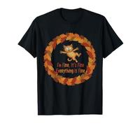 Diseño de Cat I'm Fine It's Fine Christmas Shopping Stress Camiseta
