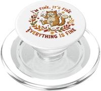 Diseño de Cat I'm Fine It's Fine Christmas Shopping Stress PopSockets PopGrip para MagSafe