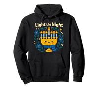 Diseño de celebración de menorá de Hanukkah Light The Night Sudadera con Capucha