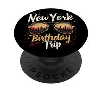 Diseño de celebración de viaje de Nueva York con horizonte de Nueva York PopSockets PopGrip Adhesivo