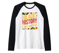 Diseño de Celebración del Día a Día de la Historia Negra Camiseta Manga Raglan