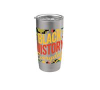 Diseño de Celebración del Día a Día de la Historia Negra Vaso térmico de acero inoxidable de doble pared
