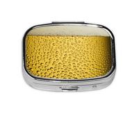 Diseño de cerveza helada., Pastillero cuadrado para bolsillo o monedero, pequeño contenedor de pastillas, organizador de pastillas de viaje
