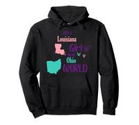 Diseño de Chica Orgullosa Solo una Chica de Louisiana en un Mundo de Ohio Sudadera con Capucha