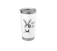 Diseño de Chihuahua "Let's Go!" - Happy Chihuahua Design Vaso térmico de acero inoxidable de doble pared