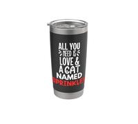 Diseño de chispas con nombre de gato: ¡todo lo que necesitas es amor! Vaso térmico de acero inoxidable de doble pared