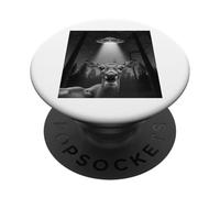 Diseño de Ciervos y encuentros con ovnis, Arte Vintage de Ciencia ficción, Bosque, Misterio PopSockets PopGrip Adhesivo