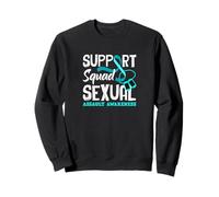 Diseño de Cinta Verde Azulado de Conciencia de agresión Sexual de Support Squad Sudadera