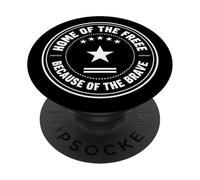 Diseño de círculo patriótico Valiente Libre PopSockets PopGrip Adhesivo