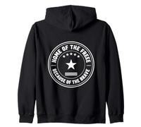 Diseño de círculo patriótico Valiente Libre Sudadera con Capucha