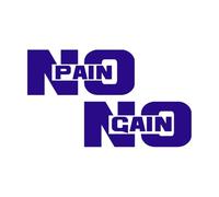 Diseño de cita motivacional tipográfica "sin dolor no hay ganancia" Pegatinas de pared 36x60.7cm Incluye kit de película de transferencia Azul oscuro