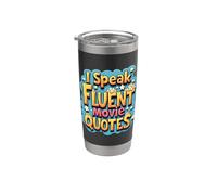 Diseño de citas de películas I Speak Fluent Vaso térmico de acero inoxidable de doble pared