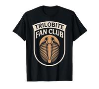 Diseño de Club fósil con Logotipo de círculo Vintage para entusiastas de los Trilobites Camiseta gráfica económica, Hombre, Negro, S
