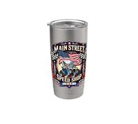 Diseño de coche Hotrod Dragster de Main Street Speed Shop USA Vaso térmico de acero inoxidable de doble pared