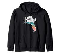 Diseño de cocodrilo de palma con mapa de Florida Sudadera con Capucha