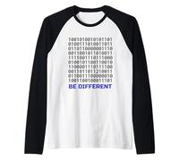 Diseño de código Binario Be Different | Programador de codificación Nerd IT Camiseta Manga Raglan