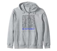 Diseño de código Binario Be Different | Programador de codificación Nerd IT Sudadera con Capucha