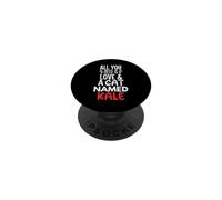 Diseño de Col rizada con Nombre de Gato: ¡Todo lo Que Necesitas es Amor! PopSockets PopGrip Adhesivo