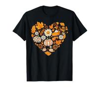 Diseño de Collage de Acción de Gracias de corazón de otoño Camiseta
