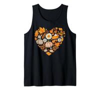 Diseño de Collage de Acción de Gracias de corazón de otoño Camiseta sin Mangas