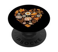 Diseño de Collage de Acción de Gracias de corazón de otoño PopSockets PopGrip Adhesivo
