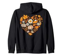 Diseño de Collage de Acción de Gracias de corazón de otoño Sudadera con Capucha