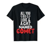 Diseño de Cometa con Nombre de Gato: ¡Todo lo Que Necesitas es Amor! Camiseta