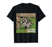 Diseño de cómic Pop Art Raccoon I'Ll Be Your Timothy Halftone Camiseta gráfica económica, Hombre, Negro, L