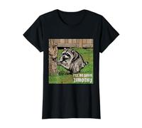 Diseño de cómic Pop Art Raccoon I'Ll Be Your Timothy Halftone Camiseta gráfica económica, Mujer, Negro, XL