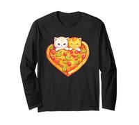 Diseño de Comida Italiana Kawaii Cute Cats Pizza Anime Manga Larga