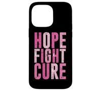 Diseño de concientización sobre el cáncer de mama Hope Fight Cure Carcasa para iPhone 14 Pro Max